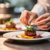 Chef Sarah working on new recipes