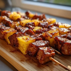 Pineapple BBQ Pork Skewers recipe