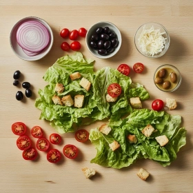 Step-by-step preparation of Zesty Olive Garden Salad Delight showing ingredients and initial cooking steps