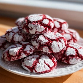 Decadent Red Velvet Crinkle Cookies recipe