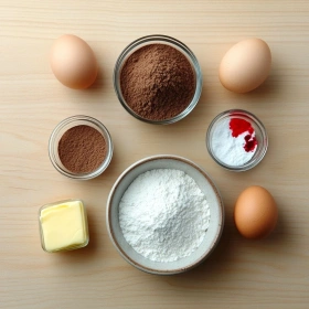 Step-by-step preparation of Decadent Red Velvet Crinkle Cookies showing ingredients and initial cooking steps