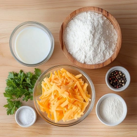 Step-by-step preparation of Savory Cheddar Sausage Balls showing ingredients and initial cooking steps