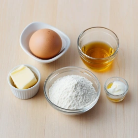 Step-by-step preparation of Fluffy Gluten-Free Biscuits showing ingredients and initial cooking steps