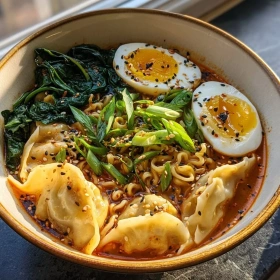 Spicy Dumpling Ramen Bowl recipe