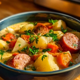 Savory Smoked Sausage Potato Stew recipe