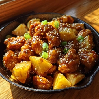 Perfectly cooked Brown Sugar Pineapple Chicken Delight served and ready to eat - final result