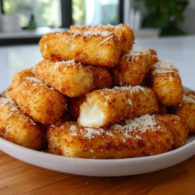 Crispy Air Fryer Mozzarella Sticks recipe