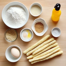Step-by-step preparation of Crispy Air Fryer Mozzarella Sticks showing ingredients and initial cooking steps