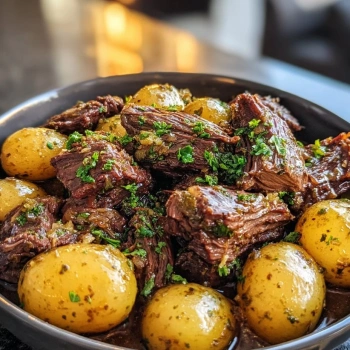 Perfectly cooked Irresistible Slow Cooker Garlic Butter Beef served and ready to eat - final result