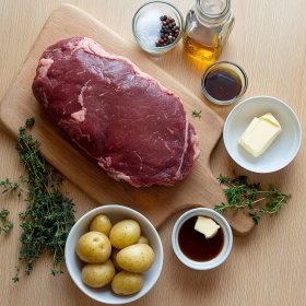 Step-by-step preparation of Irresistible Slow Cooker Garlic Butter Beef showing ingredients and initial cooking steps