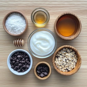 Step-by-step preparation of Greek Yogurt Cookie Dough Delight showing ingredients and initial cooking steps