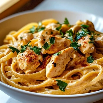 Perfectly cooked Savory Cowboy Butter Chicken Pasta served and ready to eat - final result