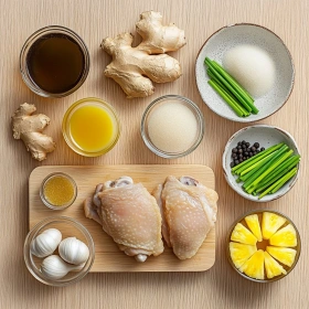 Step-by-step preparation of Sweet Hawaiian Crockpot Chicken showing ingredients and initial cooking steps