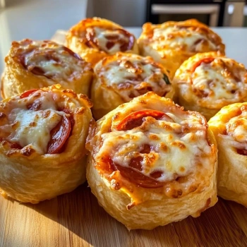 Perfectly cooked High Protein Pepperoni Pizza Rolls served and ready to eat - final result