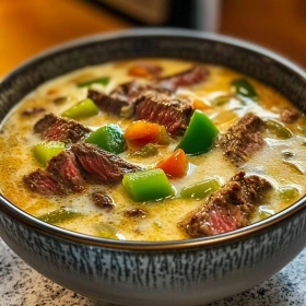 Savory Philly Cheesesteak Soup recipe