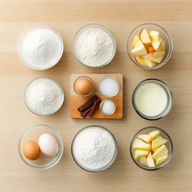 Step-by-step preparation of Crispy Air-Fryer Apple Fritters showing ingredients and initial cooking steps