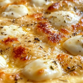 Close-up of Crispy Air Fryer Garlic Tortilla showing texture, layers, and glossy finish