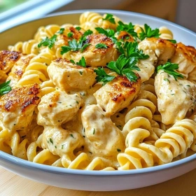 Creamy Garlic Parmesan Chicken Pasta recipe