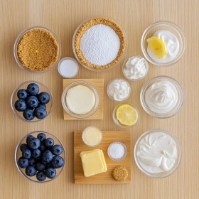 Step-by-step preparation of No-Bake Blueberry Lemon Delight showing ingredients and initial cooking steps