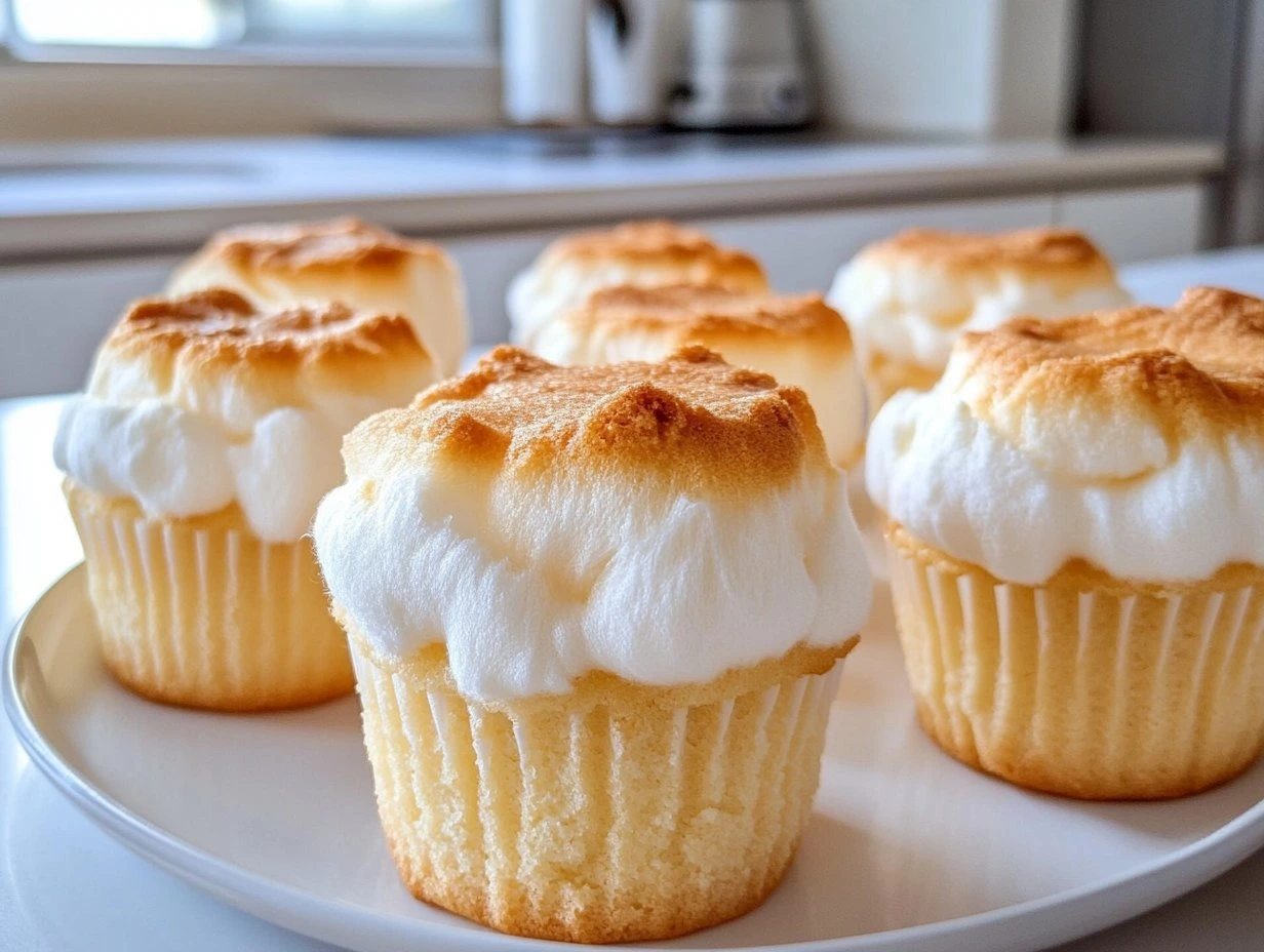 Perfectly cooked Fluffy Japanese Cotton Cheesecake Cupcakes served and ready to eat - final result