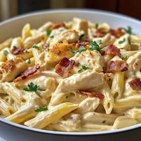 Creamy Chicken Bacon Ranch Pasta recipe