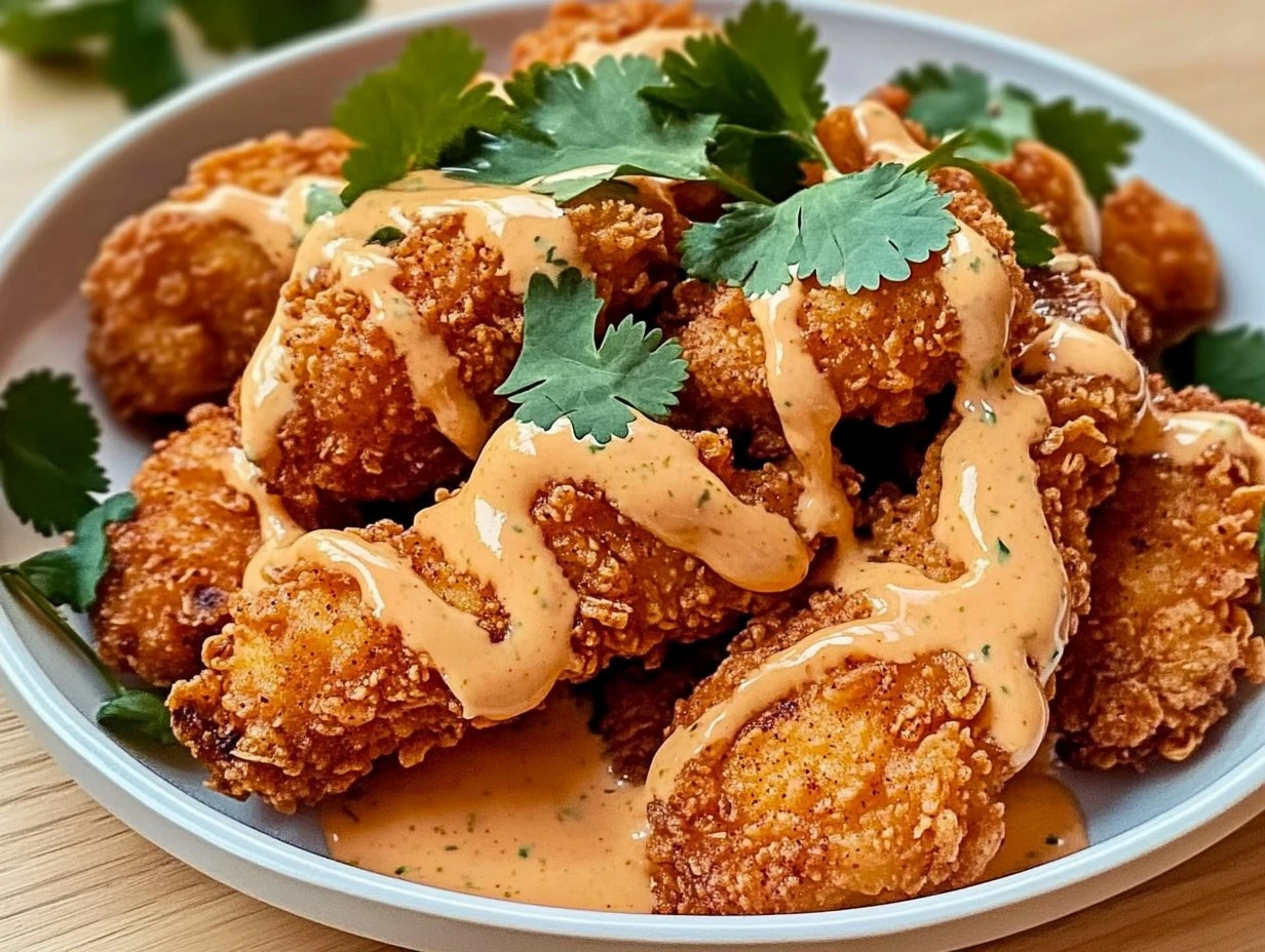 Perfectly cooked Crispy Bang Bang Chicken Delight served and ready to eat - final result