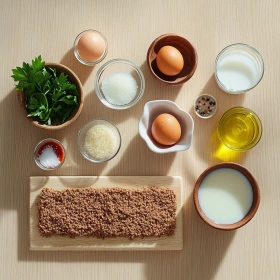 Step-by-step preparation of Savory Garlic Parmesan Meatloaf showing ingredients and initial cooking steps