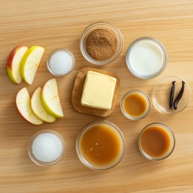 Step-by-step preparation of Air Fried Apple Wedges Delight showing ingredients and initial cooking steps