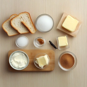 Step-by-step preparation of Cinnamon Cream Cheese Toast Rolls showing ingredients and initial cooking steps