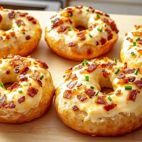 Creamy Bacon Cheddar Bagels recipe
