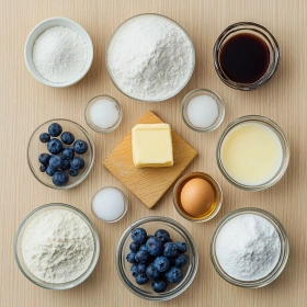 Step-by-step preparation of Fluffy Breakfast Pancake Poppers showing ingredients and initial cooking steps