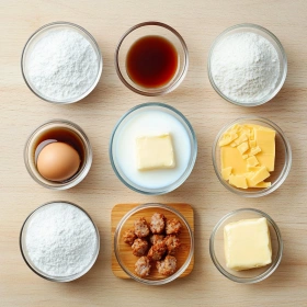 Step-by-step preparation of Savory Maple McGriddle Bites showing ingredients and initial cooking steps