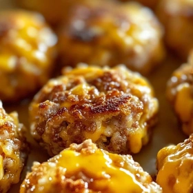 Close-up of Savory Maple McGriddle Bites showing texture, layers, and glossy finish