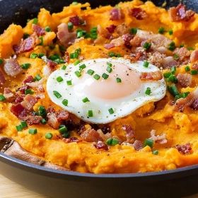 Savory Breakfast Sweet Potatoes recipe