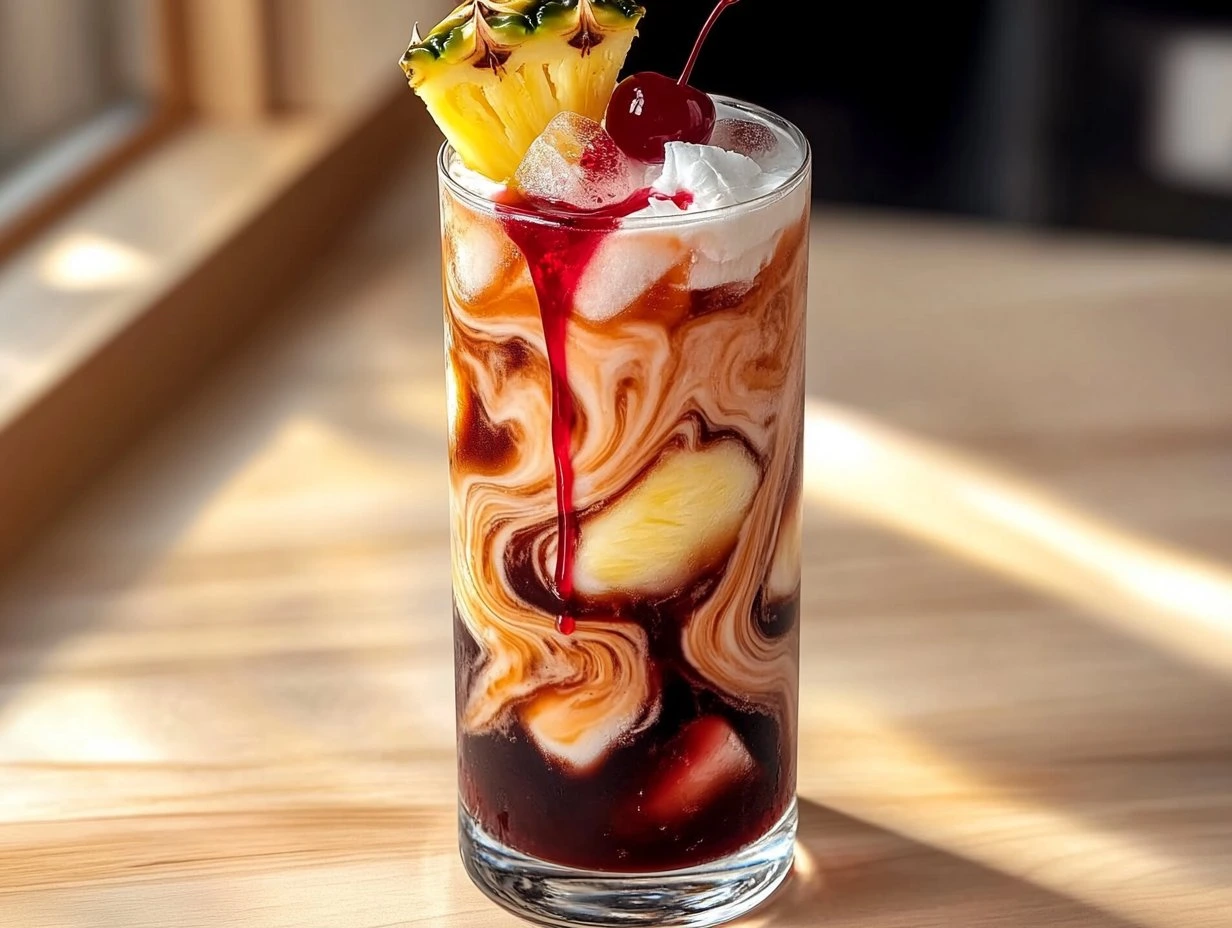 Perfectly cooked Midnight Malibu Dirty Soda served and ready to eat - final result