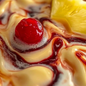 Close-up of Midnight Malibu Dirty Soda showing texture, layers, and glossy finish