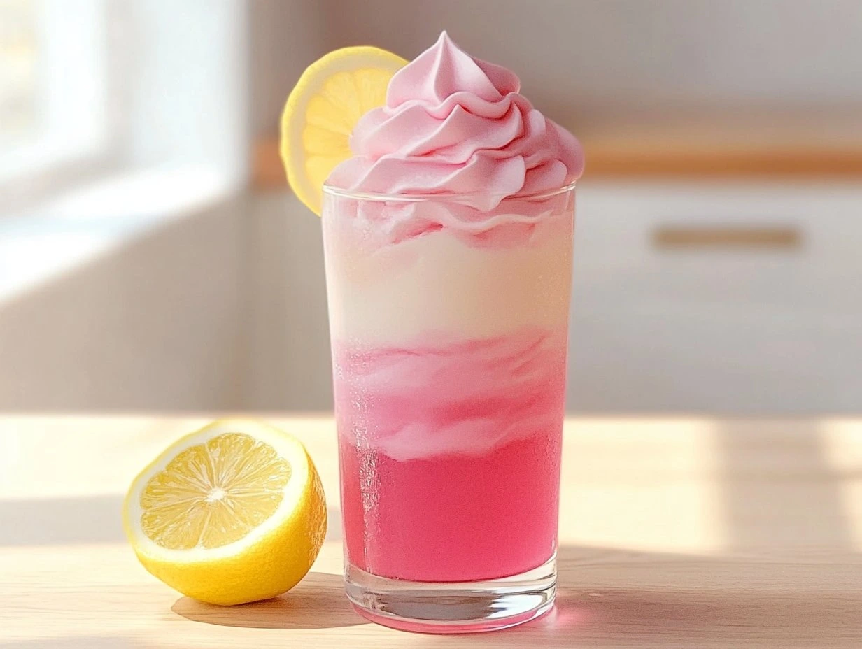 Perfectly cooked Whipped Pink Lemonade Delight served and ready to eat - final result