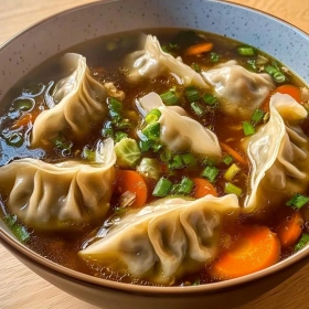 Savory Potsticker Soup Delight recipe