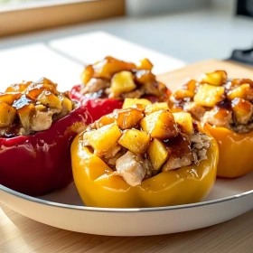 Teriyaki Pineapple Chicken Stuffed Peppers recipe