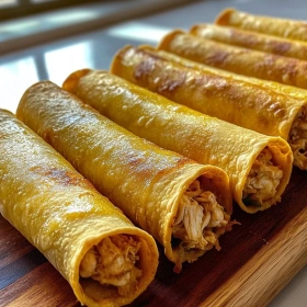 Crispy Oven-Baked Chicken Taquitos recipe