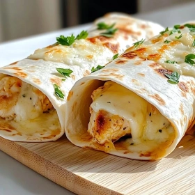 Cheesy Garlic Chicken Wraps recipe