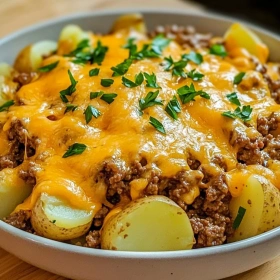 Cheesy Ground Beef and Potatoes recipe