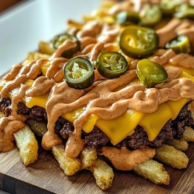 Ultimate Loaded Smash Burger Fries recipe