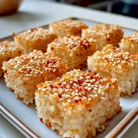 Crispy Sesame Rice Bites recipe