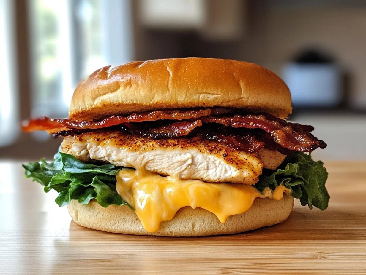 Perfectly cooked Savory Bacon Ranch Chicken Melt served and ready to eat - final result