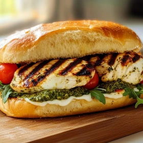 Crispy Grilled Pesto Chicken Sandwich recipe