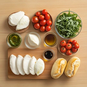 Step-by-step preparation of Crispy Grilled Pesto Chicken Sandwich showing ingredients and initial cooking steps