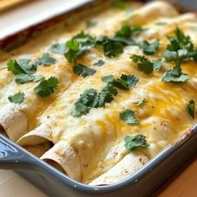 Creamy White Chicken Enchiladas recipe