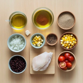 Step-by-step preparation of Classic Chicken Tortilla Soup showing ingredients and initial cooking steps