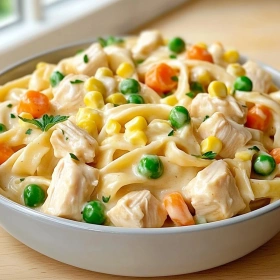 Creamy Chicken Pot Pie Pasta recipe